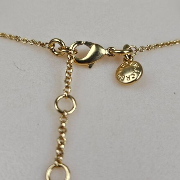 J Crew Necklace Choker Curved Tube Bar Gold Silver 2 Tone Delicate Minimalist - Picture 4 of 11